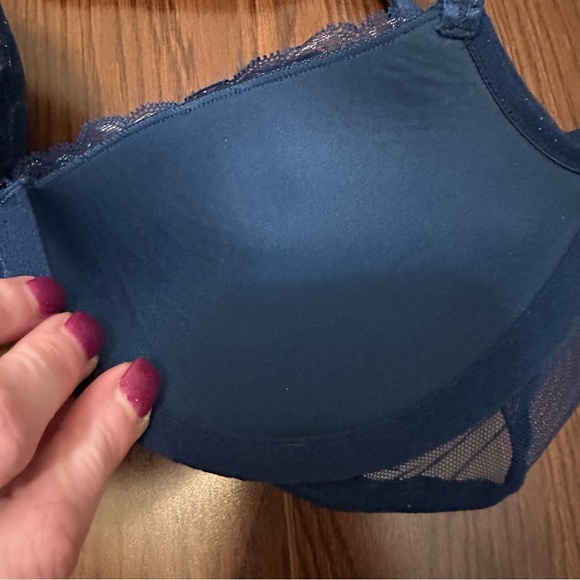 VS Victoria’s Secret Push Up Convertible Teal and Gold Lace Bra EUC 36C - Picture 6 of 6